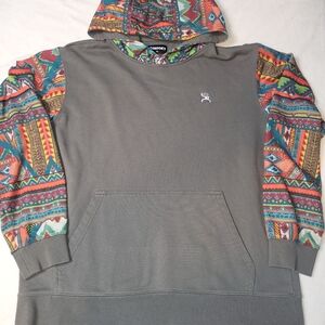 Hooey Men's Roughy Summit Multicolored Print Hooded Sweatshirt Size X Large Gray